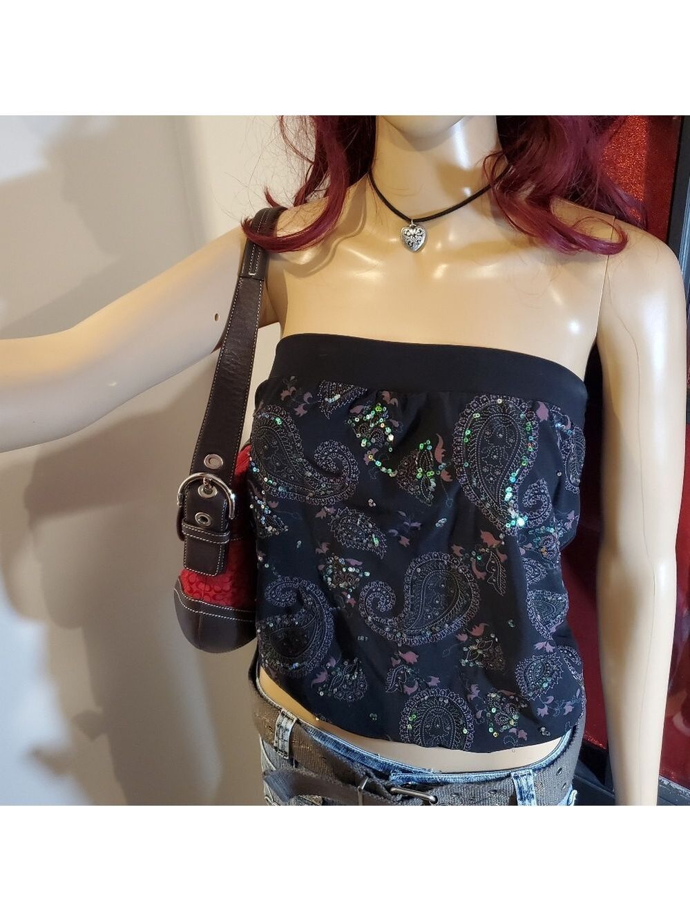Sirens Y2K Paisley w Glitter Tube Top